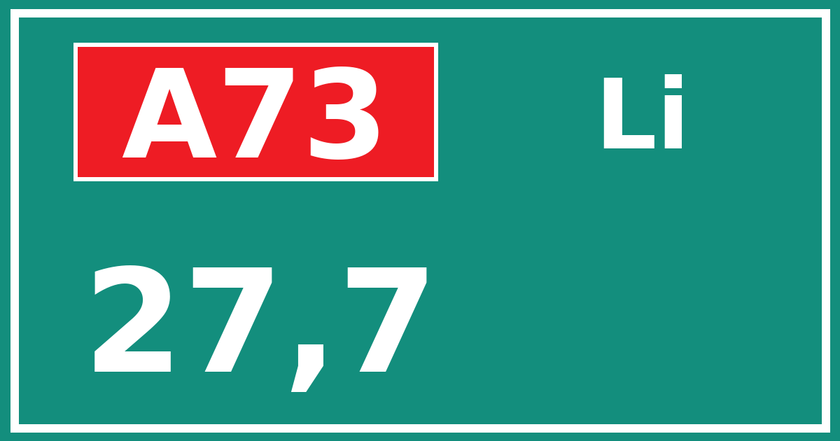 Hectometerbord A73 27,7 zijde Li