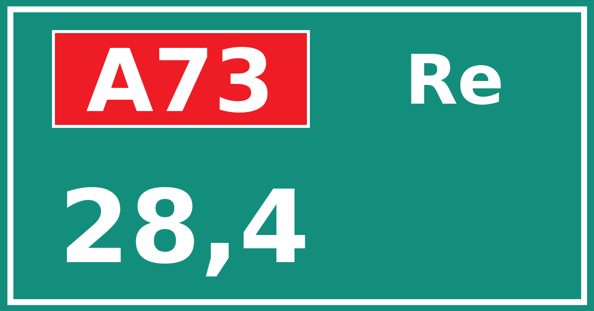 Hectometerbord A73 28,4 zijde Re