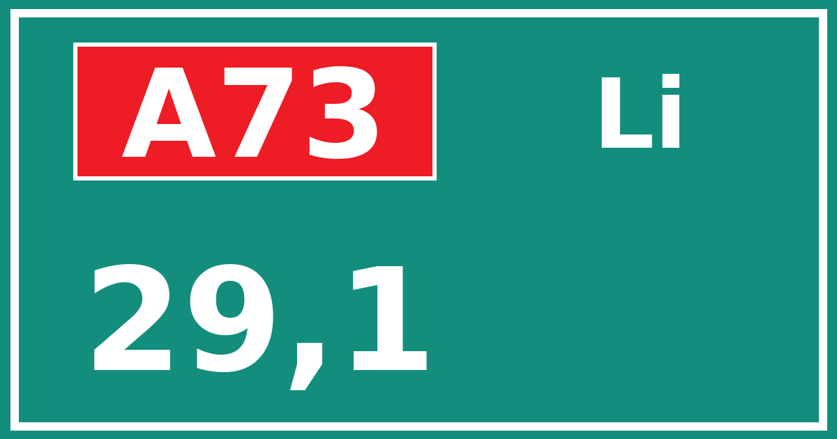 Hectometerbord A73 29,1 zijde Li