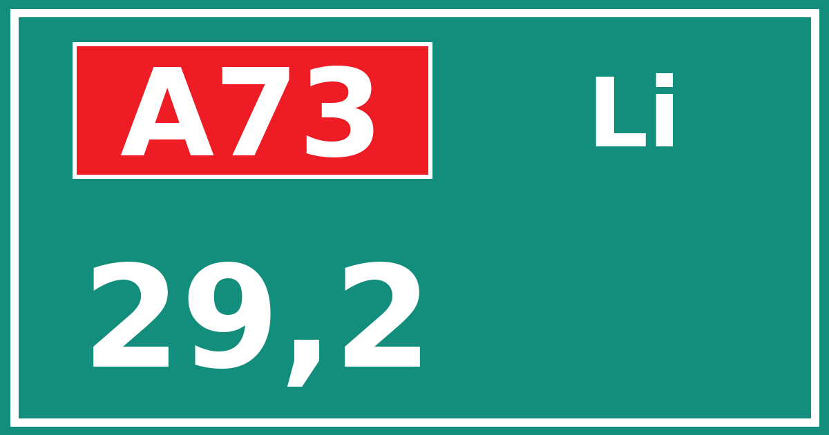 Hectometerbord A73 29,2 zijde Li