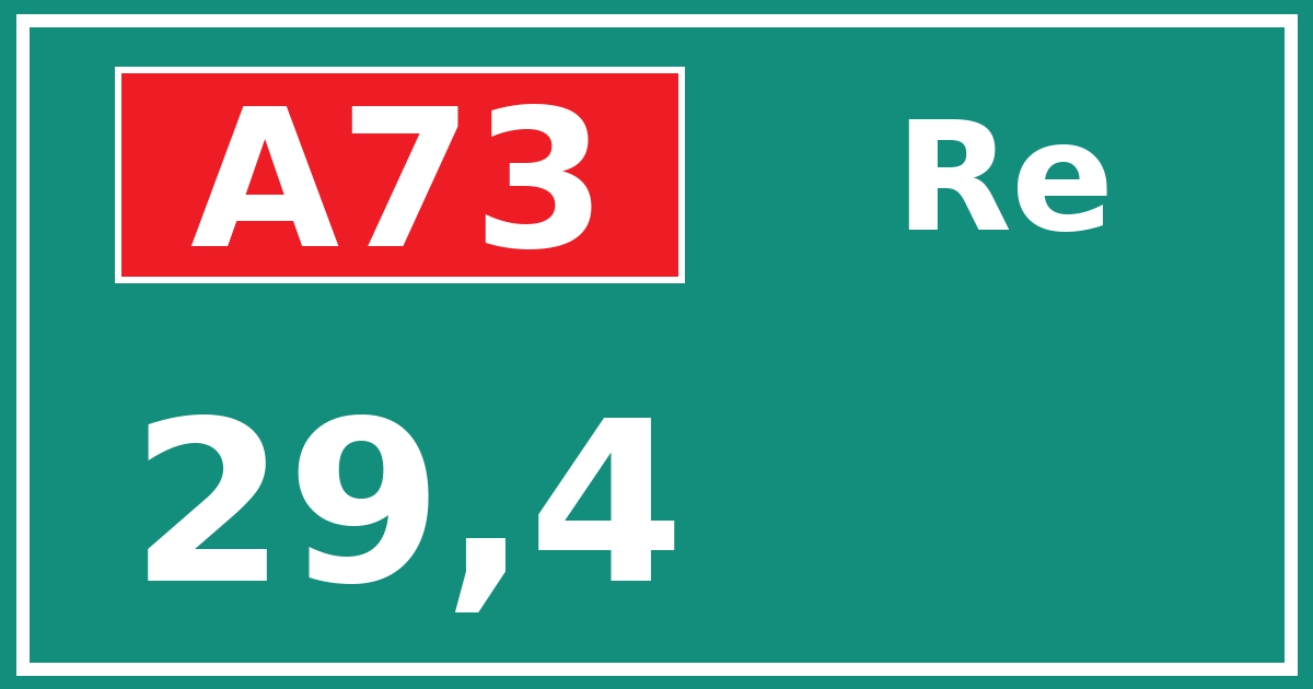 Hectometerbord A73 29,4 zijde Re