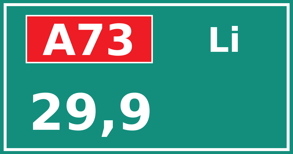 Hectometerbord A73 29,9 zijde Li