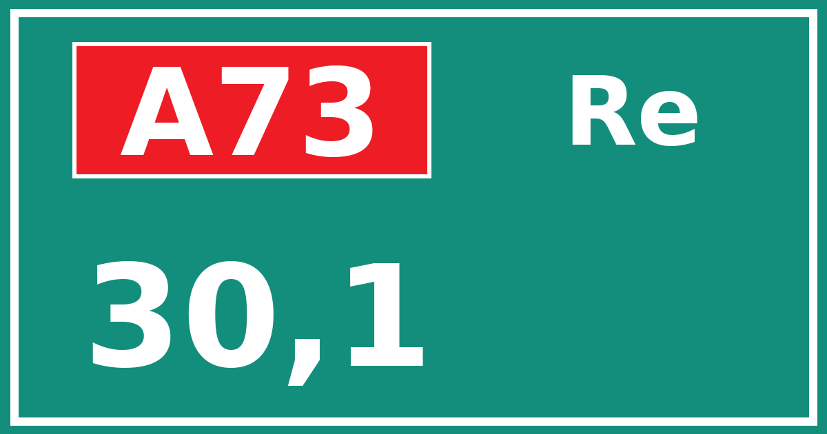 Hectometerbord A73 30,1 zijde Re