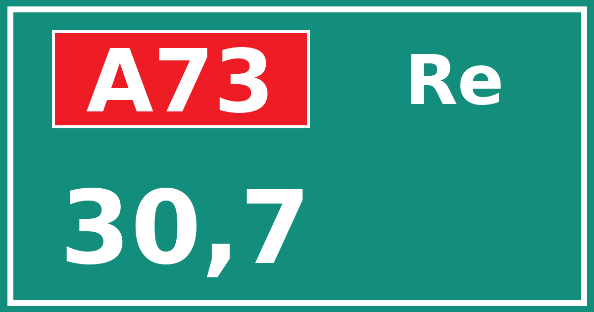 Hectometerbord A73 30,7 zijde Re