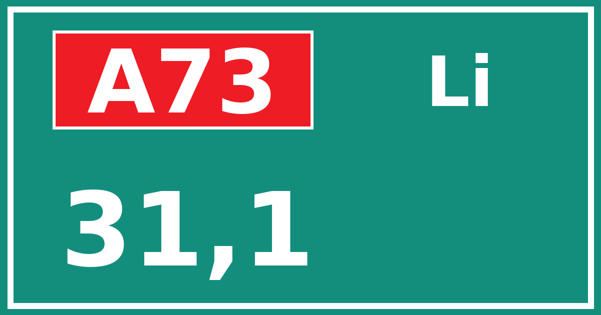 Hectometerbord A73 31,1 zijde Li