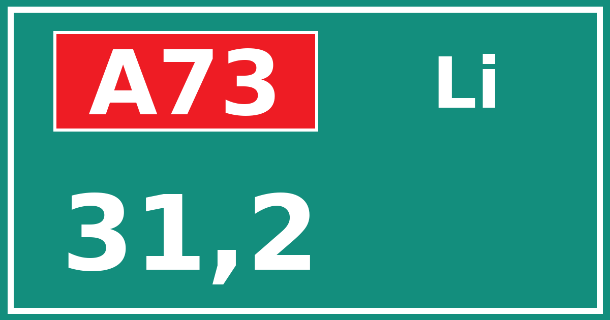 Hectometerbord A73 31,2 zijde Li