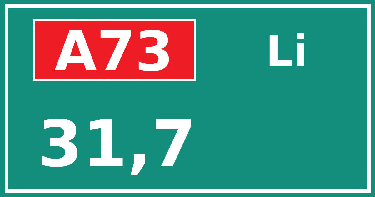 Hectometerbord A73 31,7 zijde Li