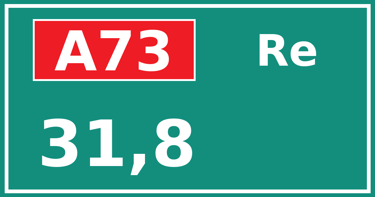 Hectometerbord A73 31,8 zijde Re