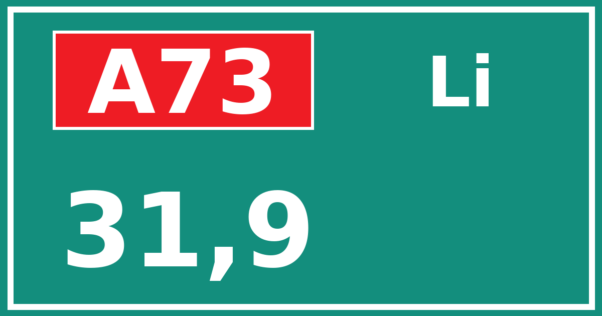 Hectometerbord A73 31,9 zijde Li