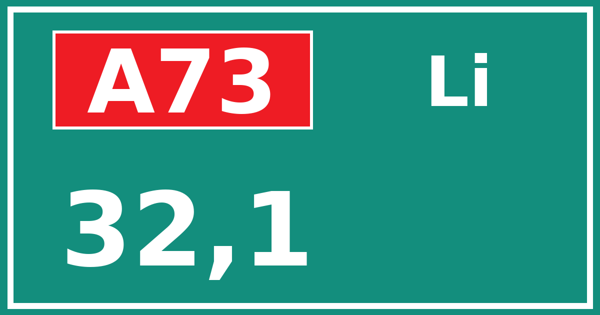 Hectometerbord A73 32,1 zijde Li