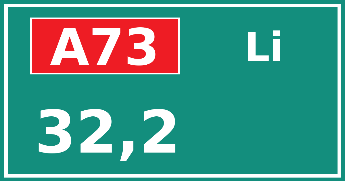 Hectometerbord A73 32,2 zijde Li