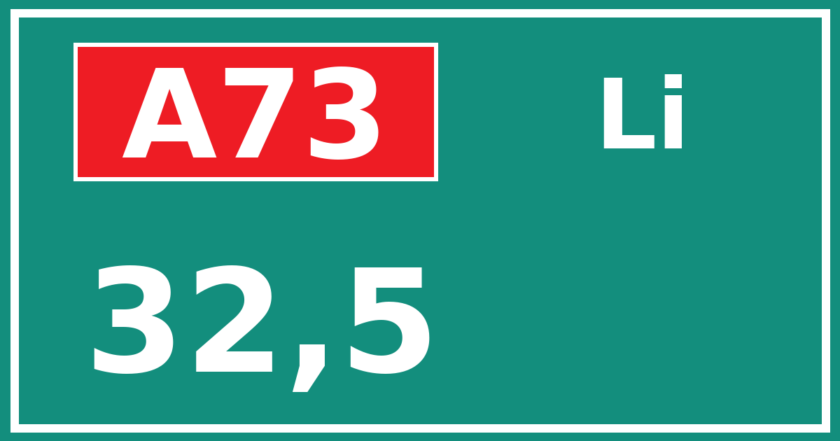 Hectometerbord A73 32,5 zijde Li