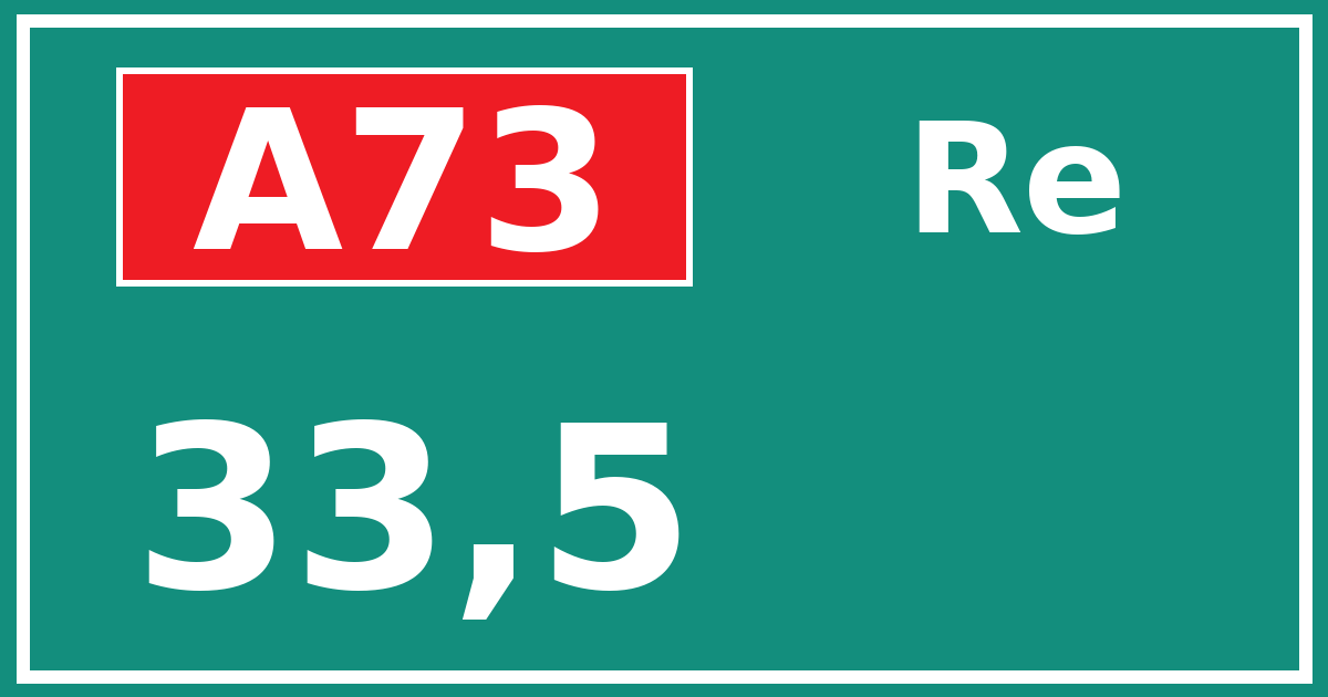 Hectometerbord A73 33,5 zijde Re