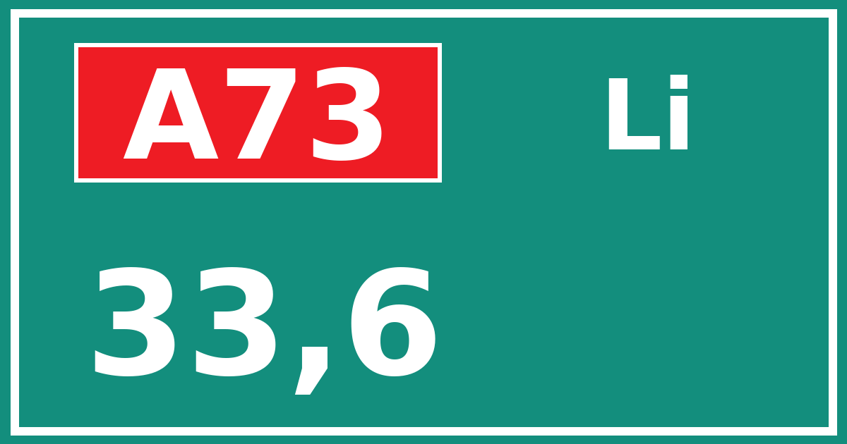Hectometerbord A73 33,6 zijde Li