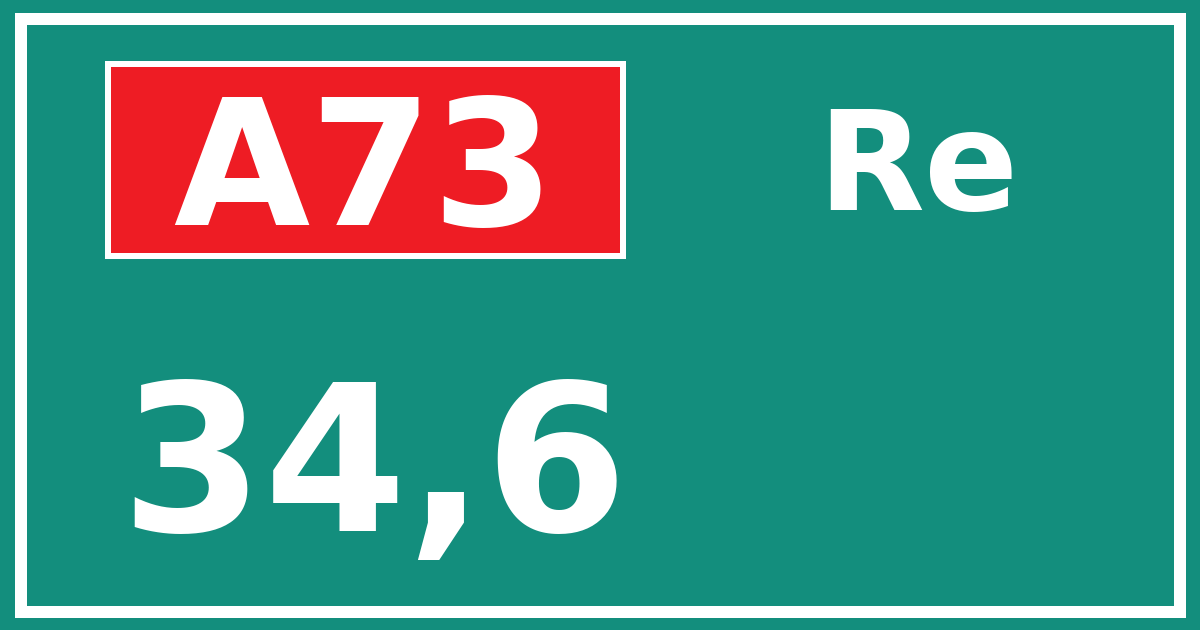 Hectometerbord A73 34,6 zijde Re