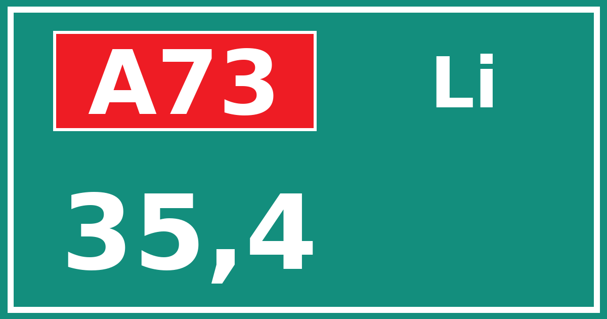 Hectometerbord A73 35,4 zijde Li