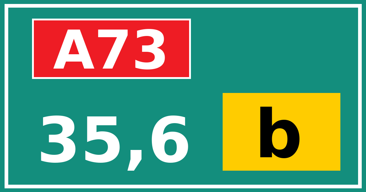 Hectometerbord A73 35,6 letter b