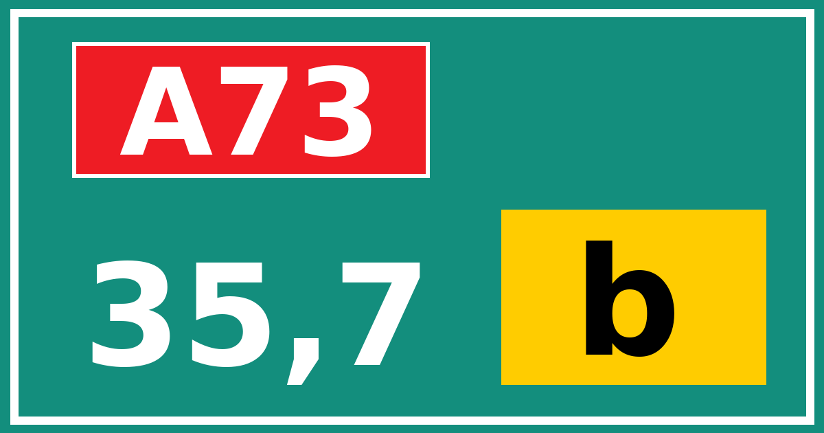 Hectometerbord A73 35,7 letter b