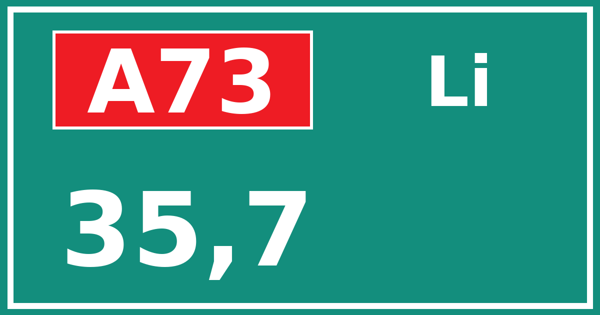 Hectometerbord A73 35,7 zijde Li