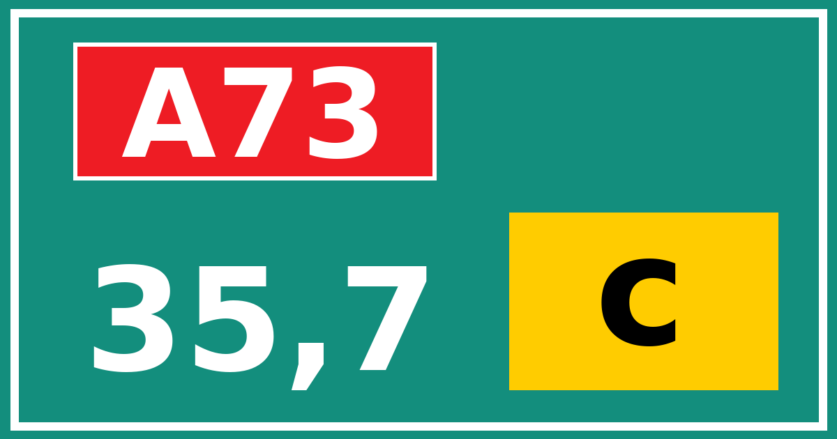 Hectometerbord A73 35,7 letter c