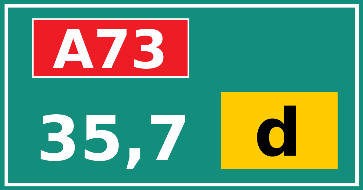 Hectometerbord A73 35,7 letter d