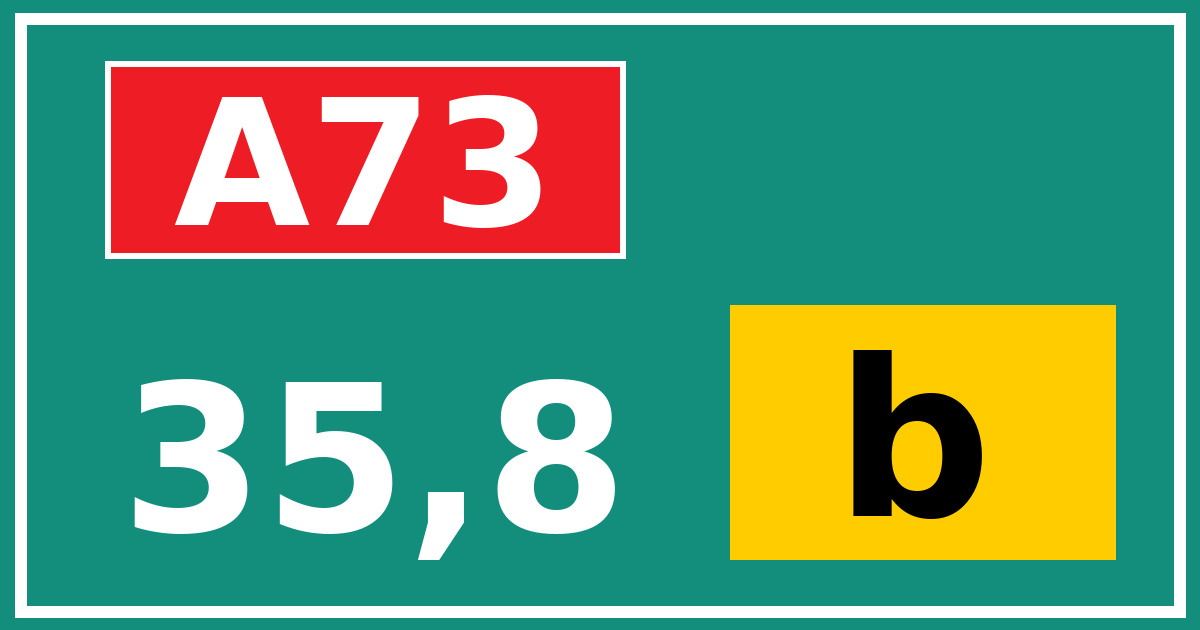 Hectometerbord A73 35,8 letter b