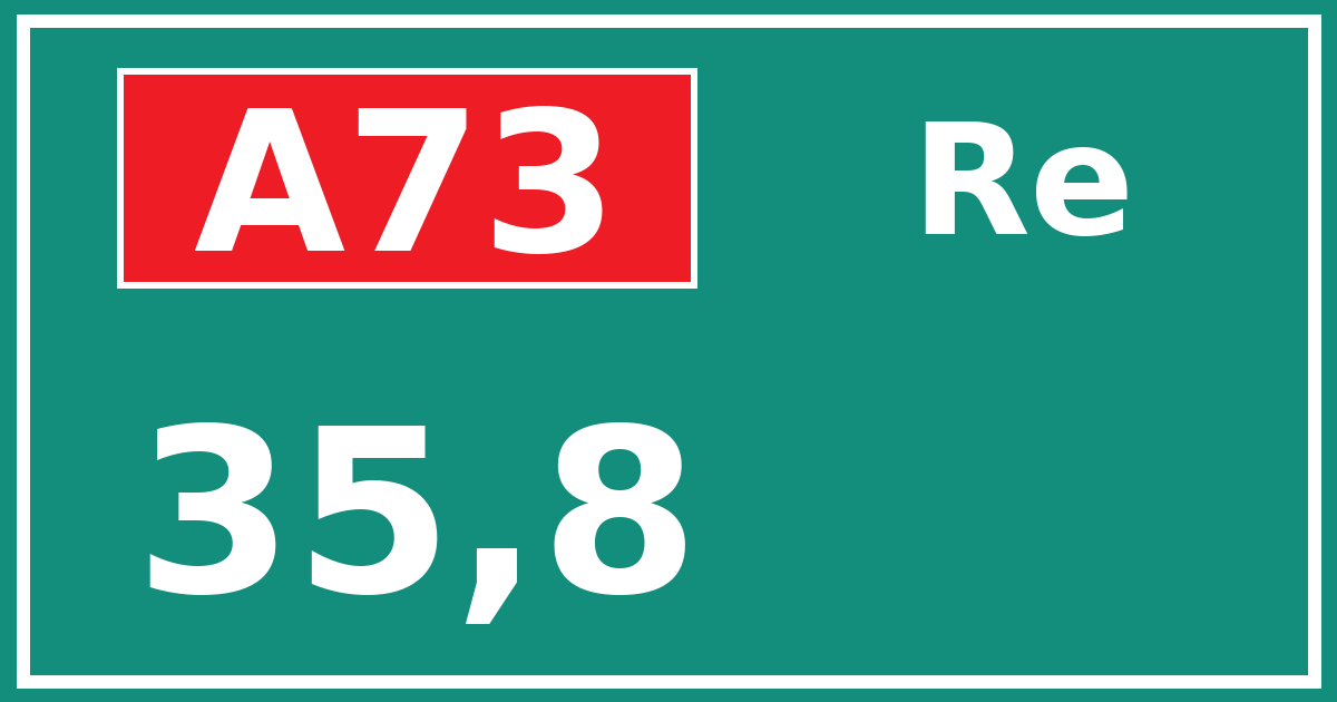 Hectometerbord A73 35,8 zijde Re