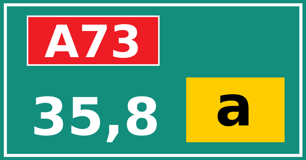 Hectometerbord A73 35,8 letter a