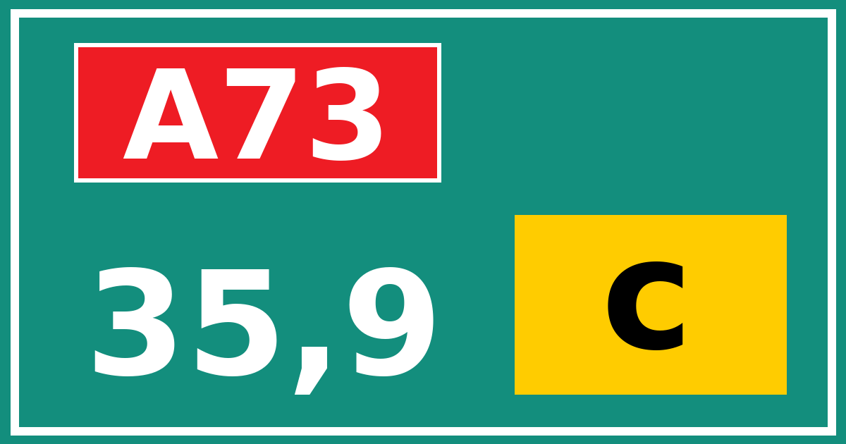 Hectometerbord A73 35,9 letter c