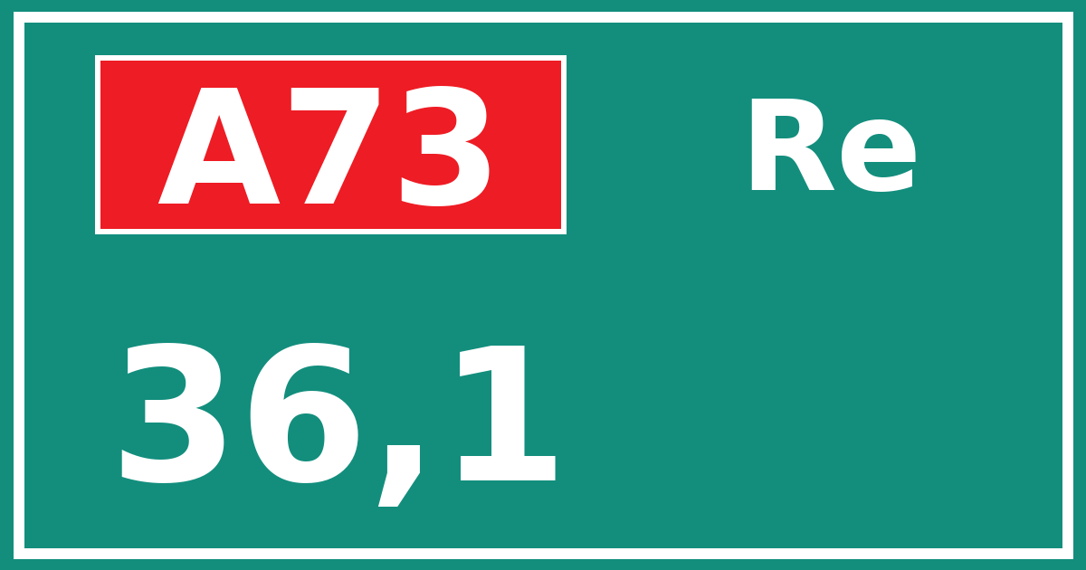 Hectometerbord A73 36,1 zijde Re