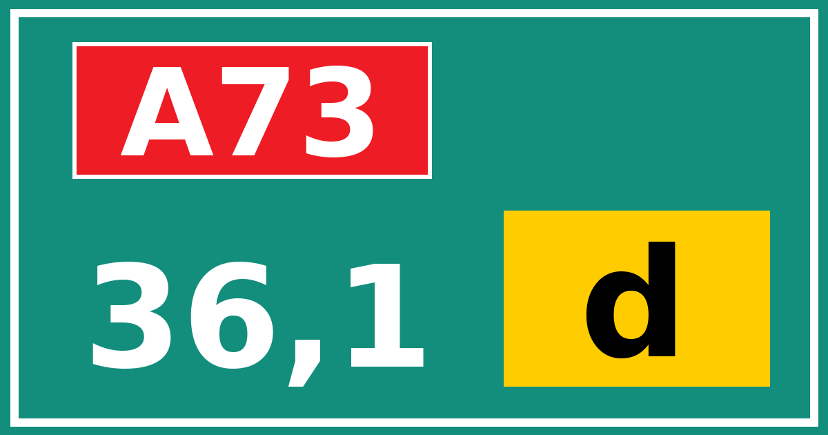 Hectometerbord A73 36,1 letter d