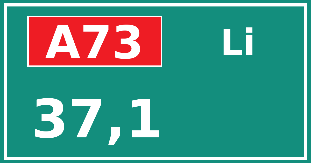 Hectometerbord A73 37,1 zijde Li