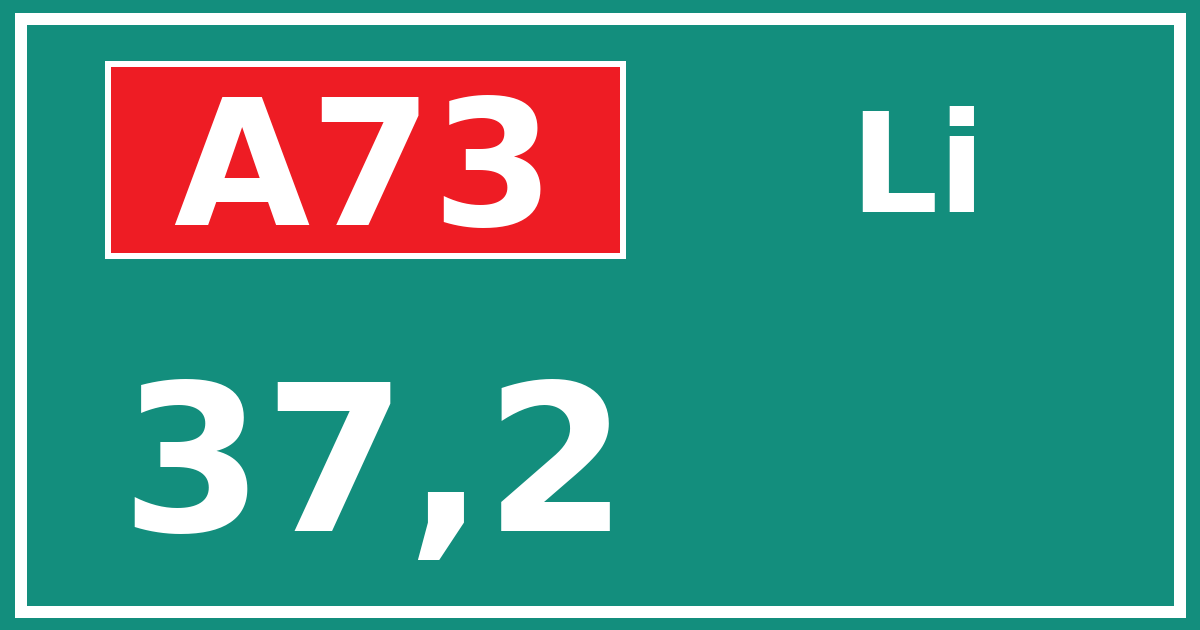 Hectometerbord A73 37,2 zijde Li