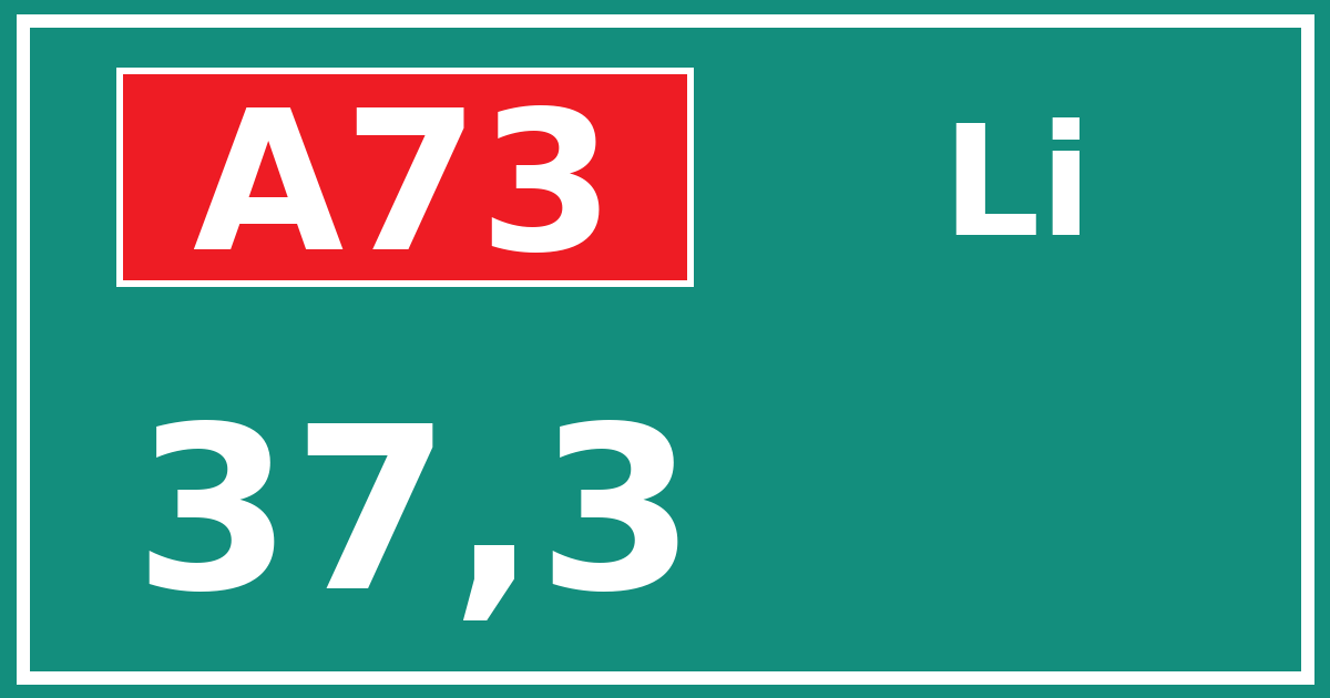 Hectometerbord A73 37,3 zijde Li