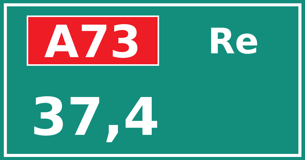 Hectometerbord A73 37,4 zijde Re
