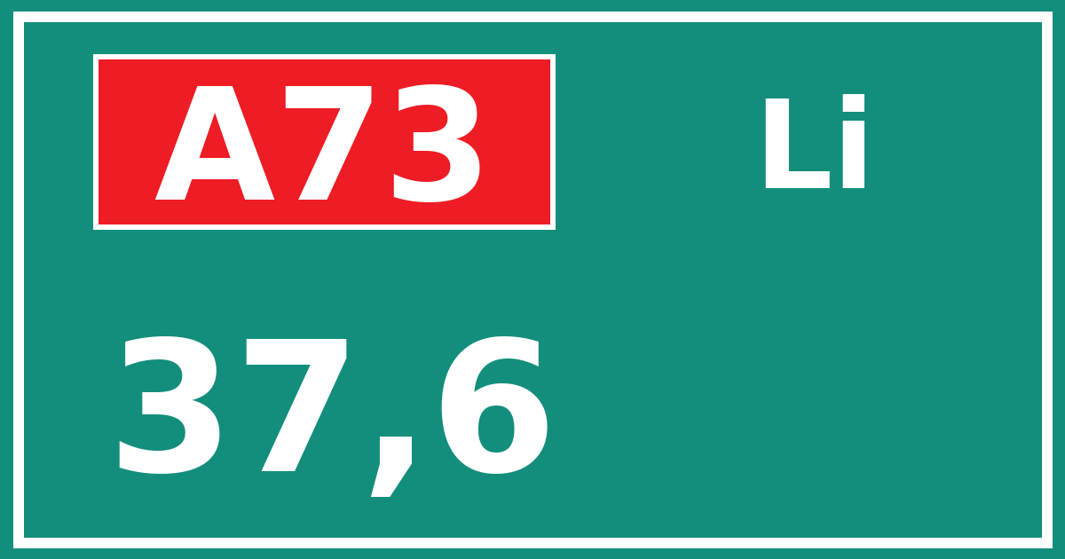 Hectometerbord A73 37,6 zijde Li