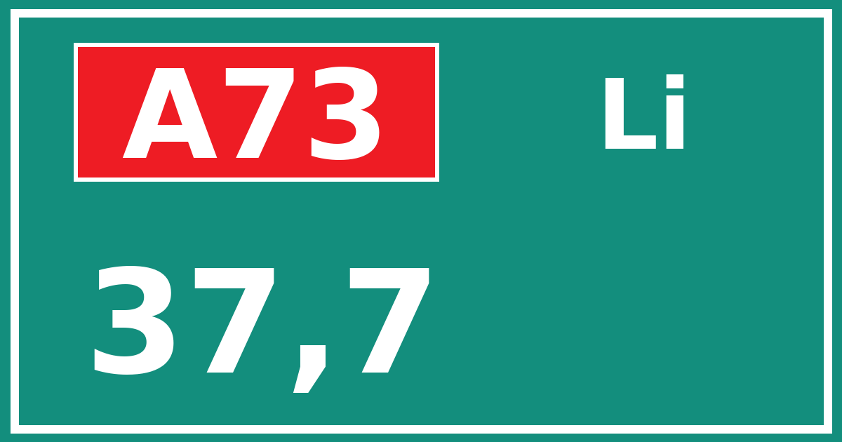 Hectometerbord A73 37,7 zijde Li