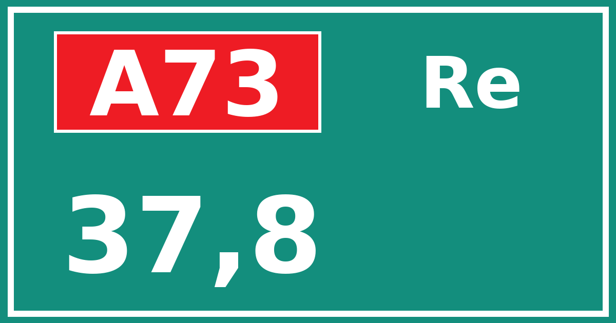 Hectometerbord A73 37,8 zijde Re