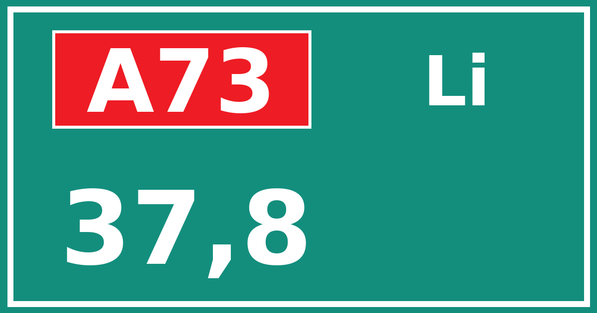 Hectometerbord A73 37,8 zijde Li
