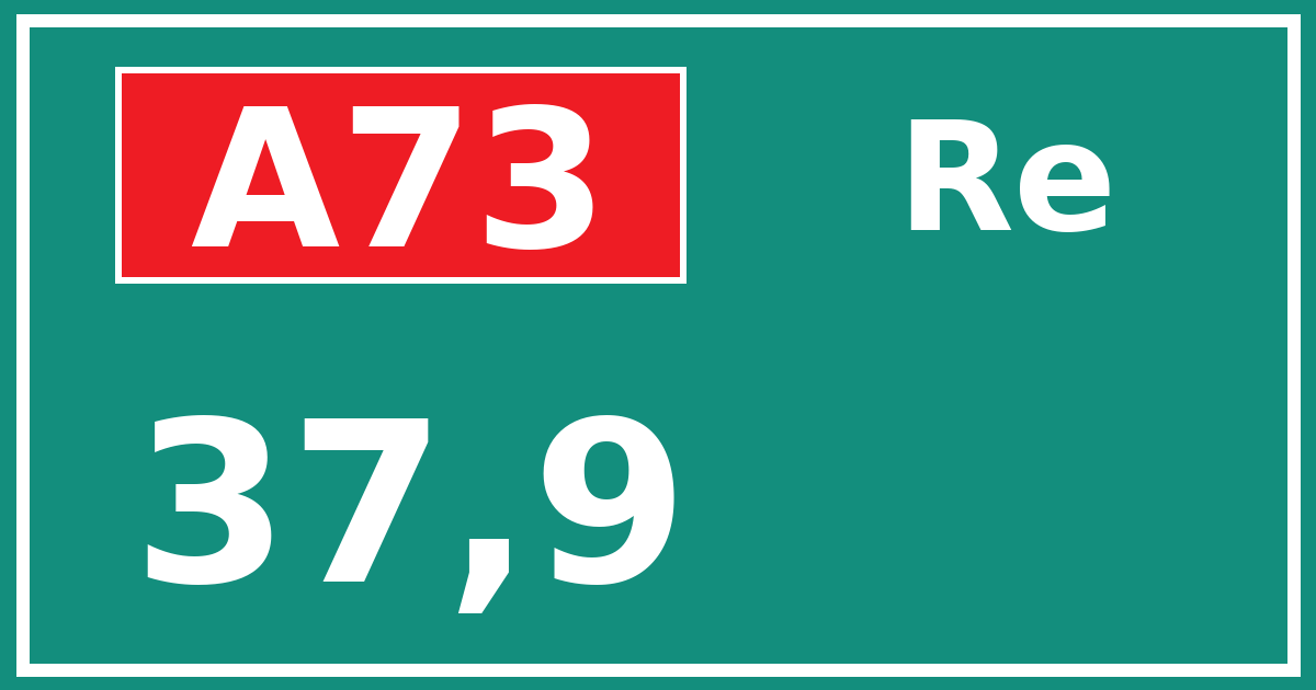 Hectometerbord A73 37,9 zijde Re