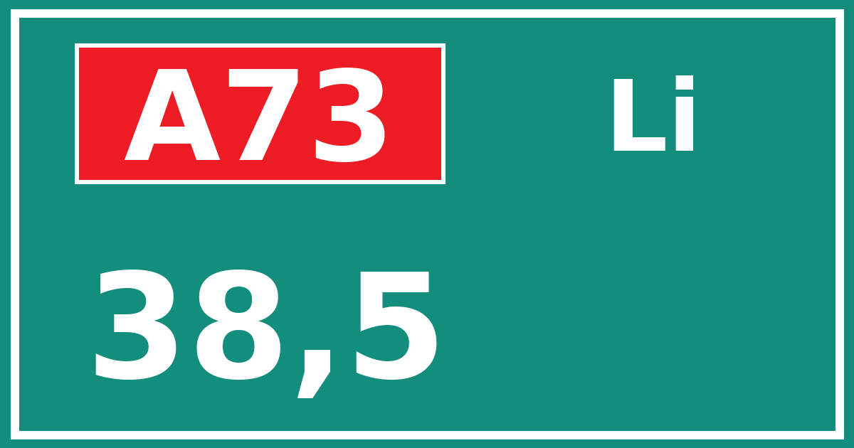 Hectometerbord A73 38,5 zijde Li