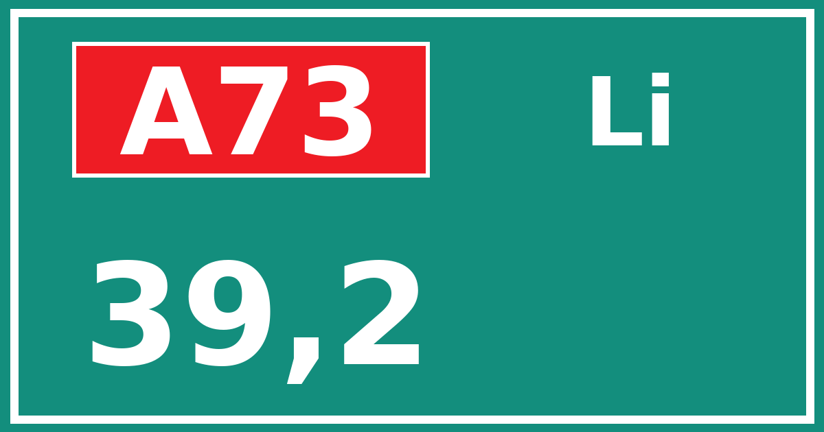 Hectometerbord A73 39,2 zijde Li