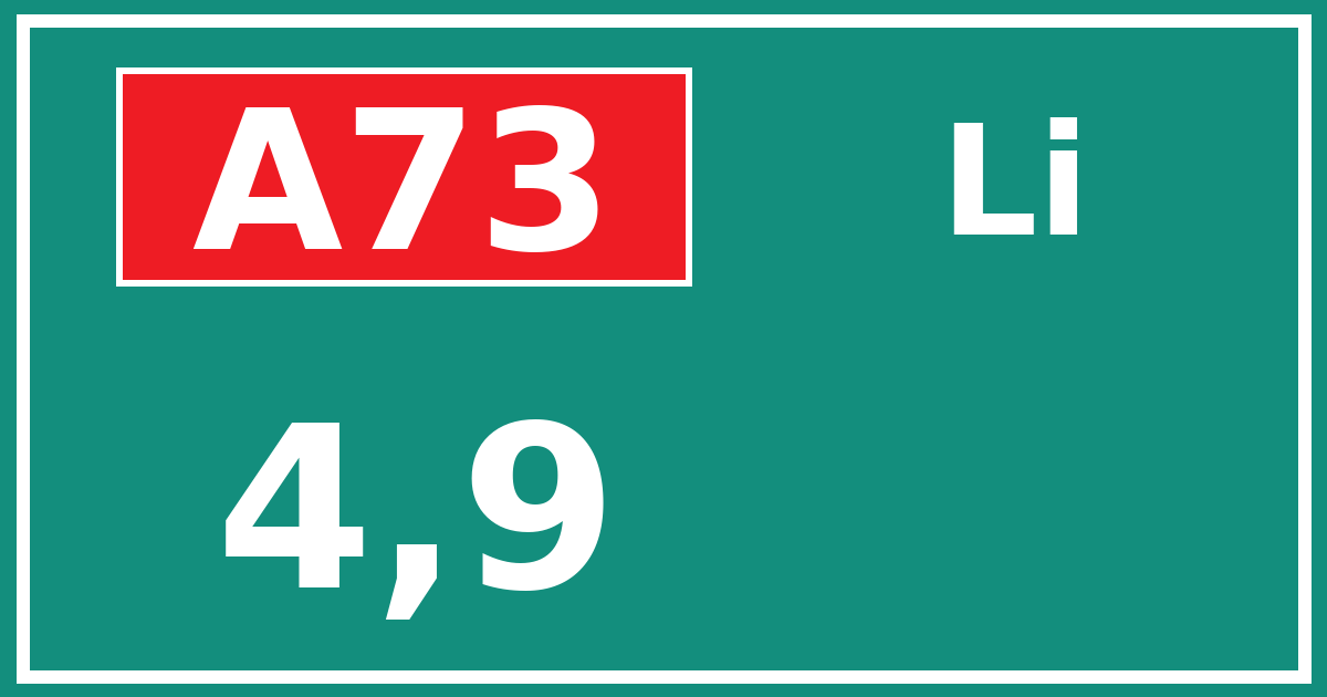 Hectometerbord A73 4,9 zijde Li