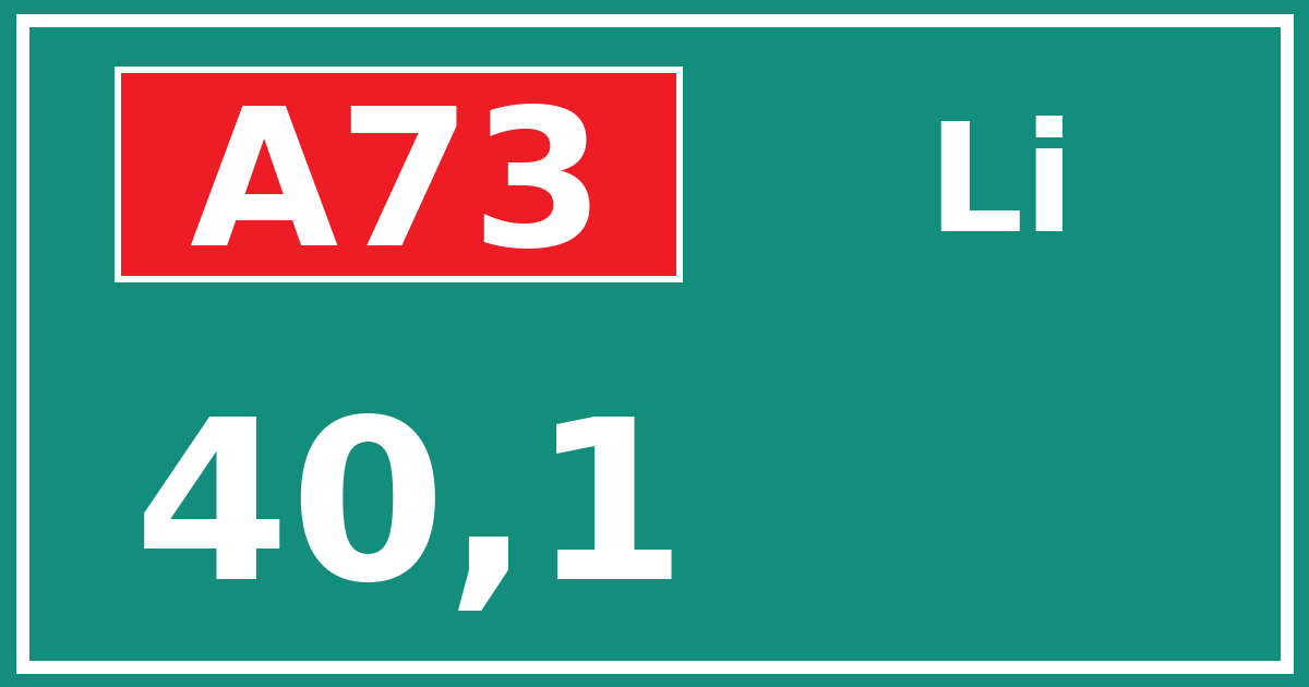 Hectometerbord A73 40,1 zijde Li