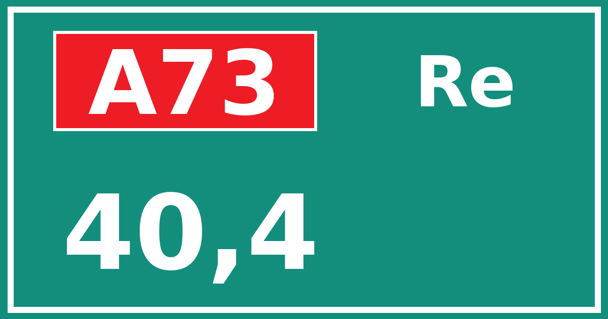 Hectometerbord A73 40,4 zijde Re
