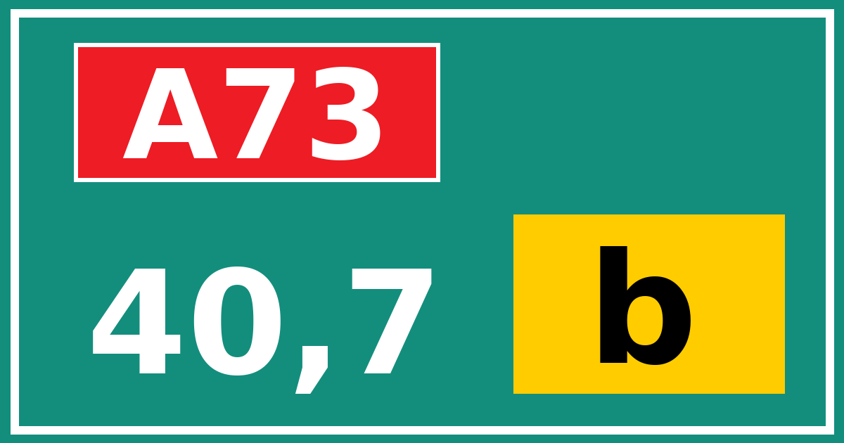 Hectometerbord A73 40,7 letter b