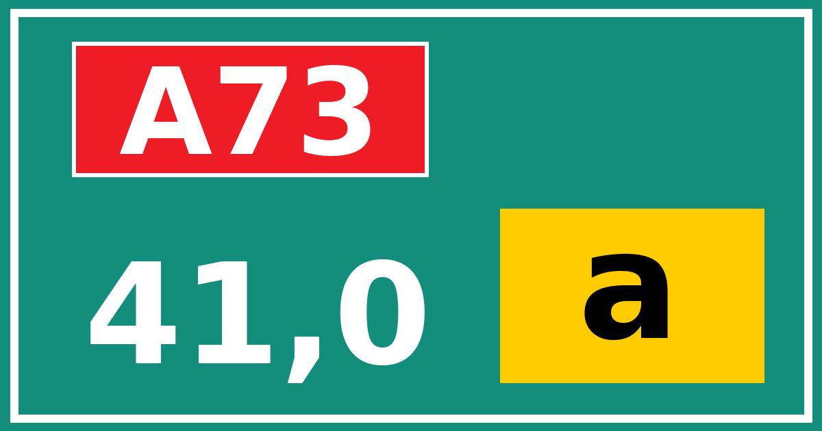Hectometerbord A73 41,0 letter a