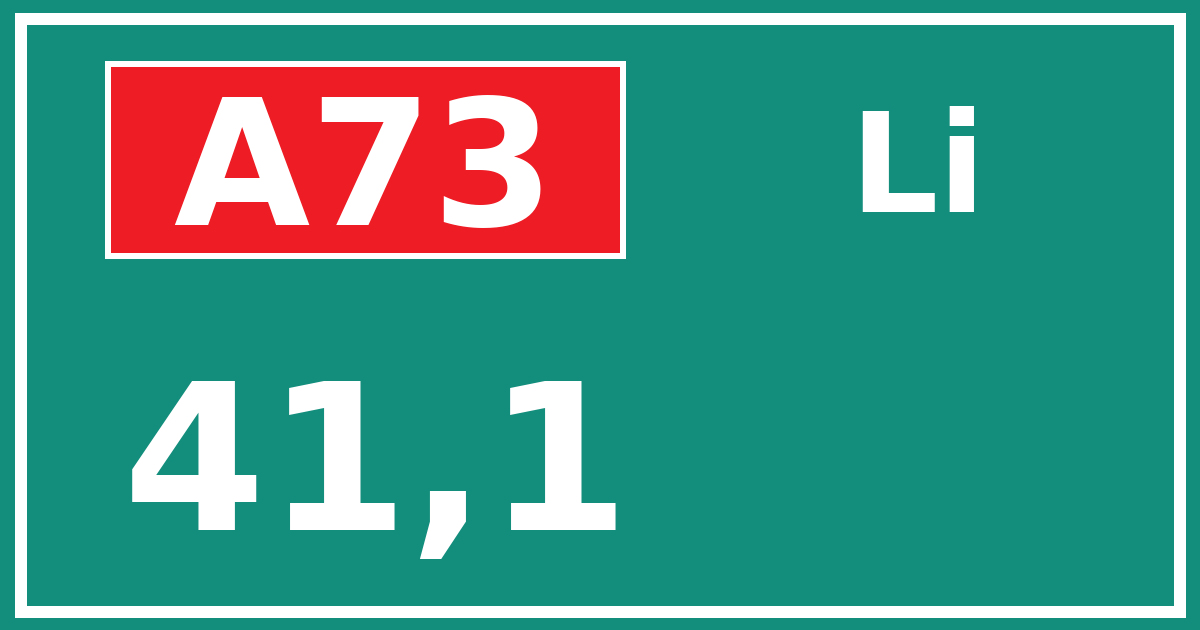 Hectometerbord A73 41,1 zijde Li