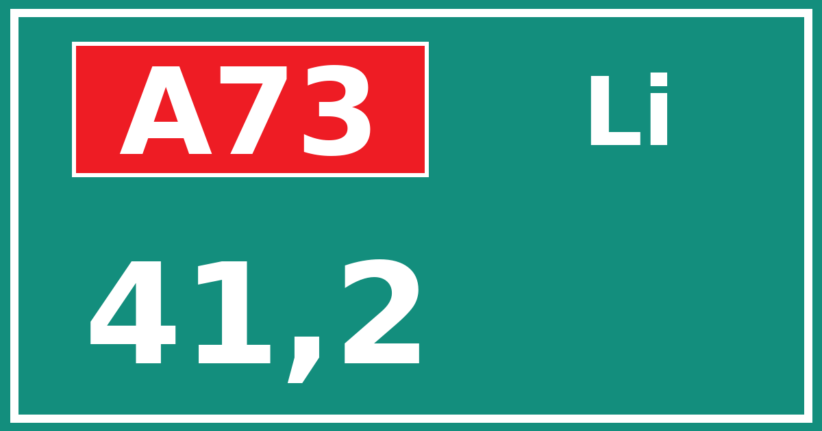 Hectometerbord A73 41,2 zijde Li