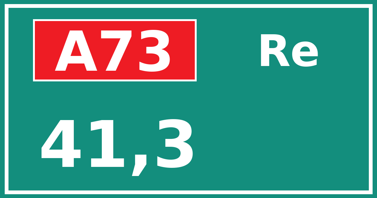 Hectometerbord A73 41,3 zijde Re